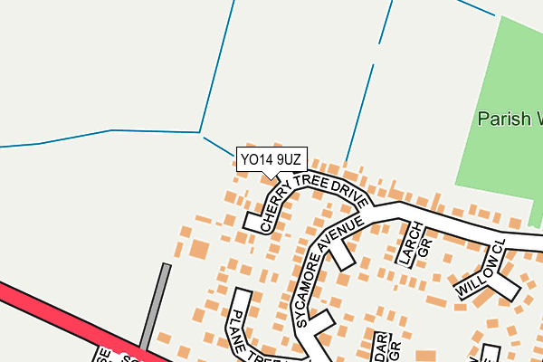 YO14 9UZ map - OS OpenMap – Local (Ordnance Survey)