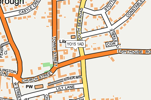 YO15 1AD map - OS OpenMap – Local (Ordnance Survey)