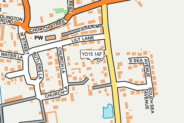 YO15 1AF map - OS OpenMap – Local (Ordnance Survey)