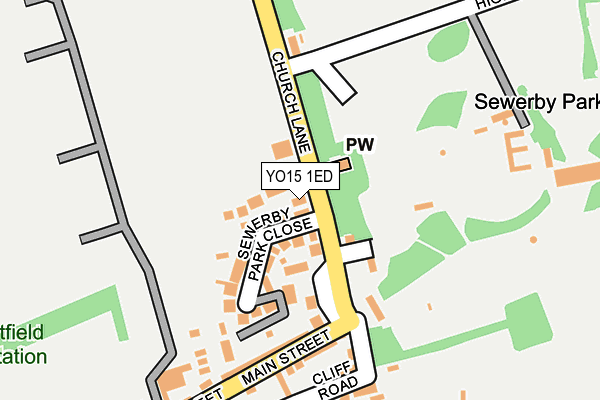 YO15 1ED map - OS OpenMap – Local (Ordnance Survey)