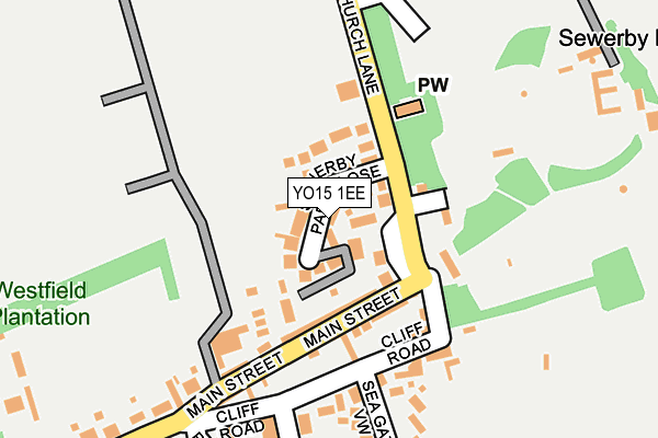 YO15 1EE map - OS OpenMap – Local (Ordnance Survey)