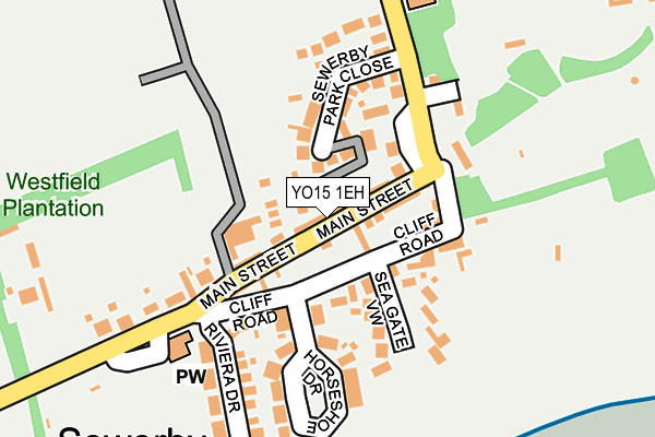 YO15 1EH map - OS OpenMap – Local (Ordnance Survey)