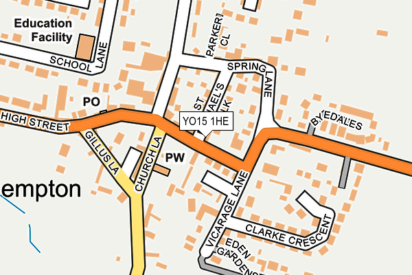 YO15 1HE map - OS OpenMap – Local (Ordnance Survey)