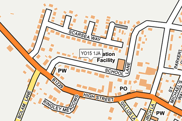 YO15 1JA map - OS OpenMap – Local (Ordnance Survey)