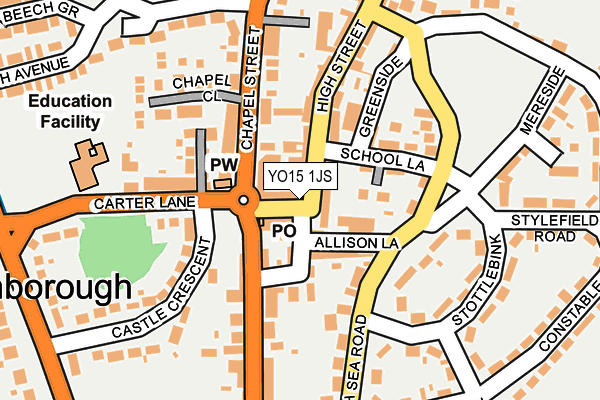 YO15 1JS map - OS OpenMap – Local (Ordnance Survey)