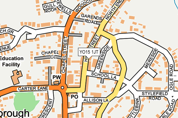 YO15 1JT map - OS OpenMap – Local (Ordnance Survey)