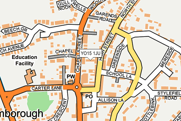 YO15 1JU map - OS OpenMap – Local (Ordnance Survey)