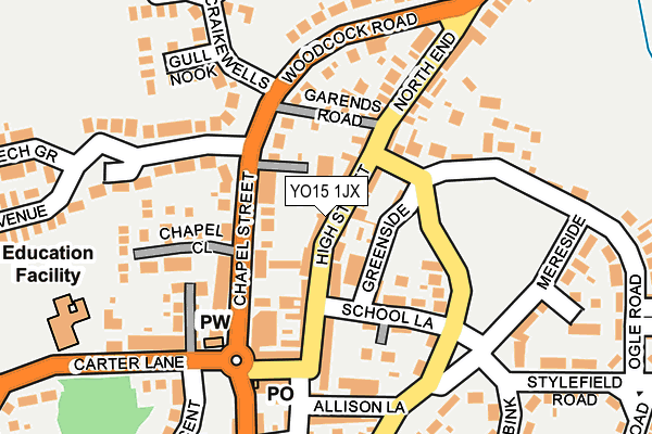 YO15 1JX map - OS OpenMap – Local (Ordnance Survey)