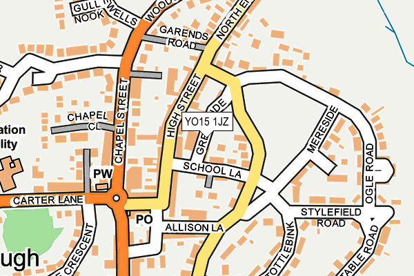 YO15 1JZ map - OS OpenMap – Local (Ordnance Survey)