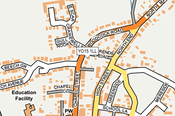 YO15 1LL map - OS OpenMap – Local (Ordnance Survey)