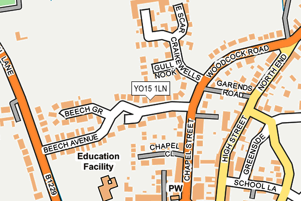 YO15 1LN map - OS OpenMap – Local (Ordnance Survey)