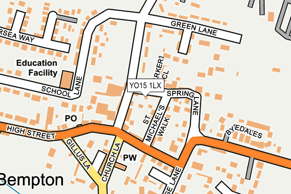 YO15 1LX map - OS OpenMap – Local (Ordnance Survey)