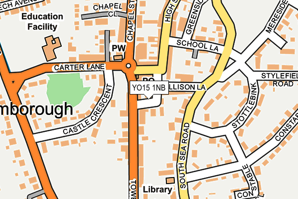 YO15 1NB map - OS OpenMap – Local (Ordnance Survey)