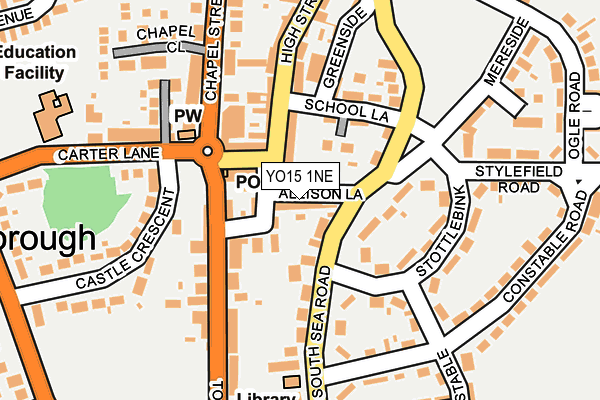 YO15 1NE map - OS OpenMap – Local (Ordnance Survey)