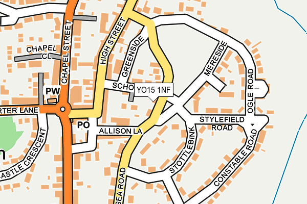 YO15 1NF map - OS OpenMap – Local (Ordnance Survey)