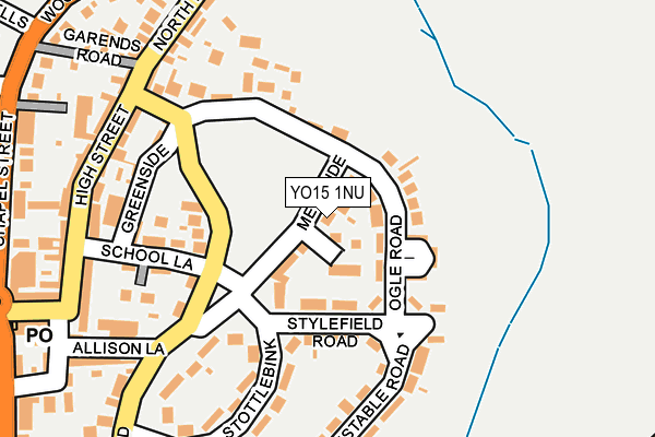 YO15 1NU map - OS OpenMap – Local (Ordnance Survey)