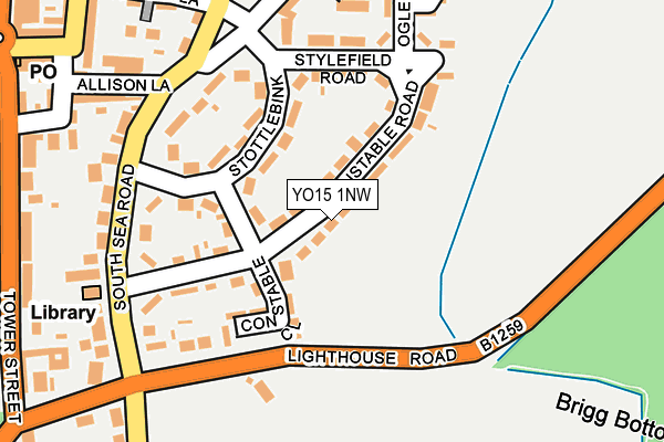 YO15 1NW map - OS OpenMap – Local (Ordnance Survey)