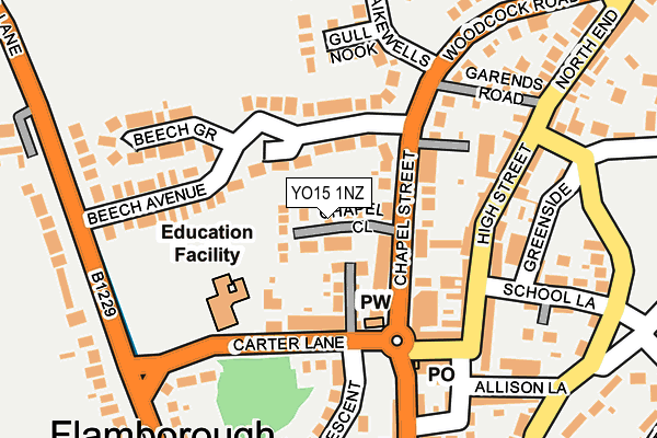 YO15 1NZ map - OS OpenMap – Local (Ordnance Survey)
