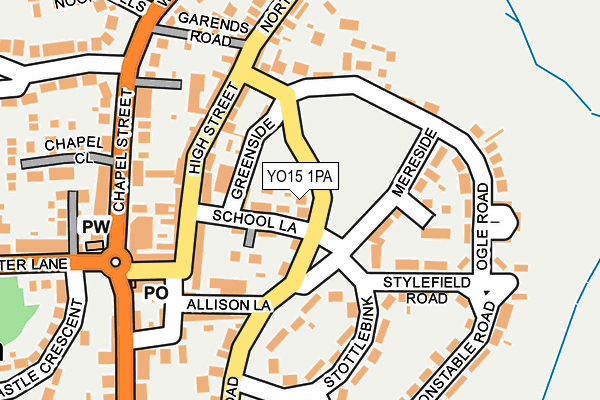 YO15 1PA map - OS OpenMap – Local (Ordnance Survey)