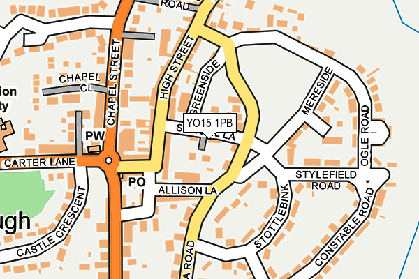YO15 1PB map - OS OpenMap – Local (Ordnance Survey)