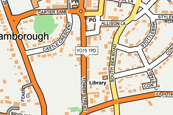 YO15 1PD map - OS OpenMap – Local (Ordnance Survey)