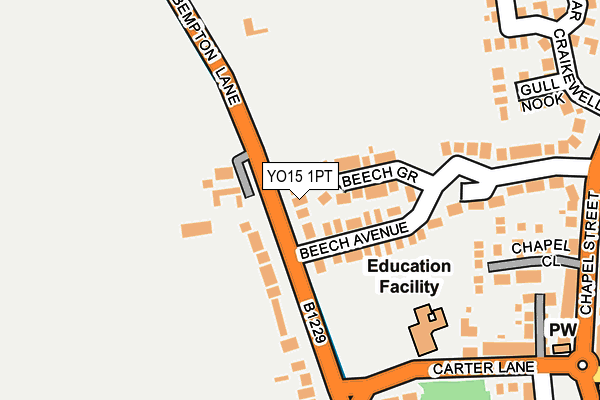 YO15 1PT map - OS OpenMap – Local (Ordnance Survey)