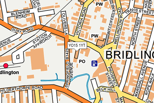 YO15 1YT map - OS OpenMap – Local (Ordnance Survey)