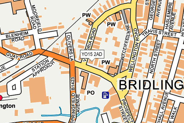 YO15 2AD map - OS OpenMap – Local (Ordnance Survey)