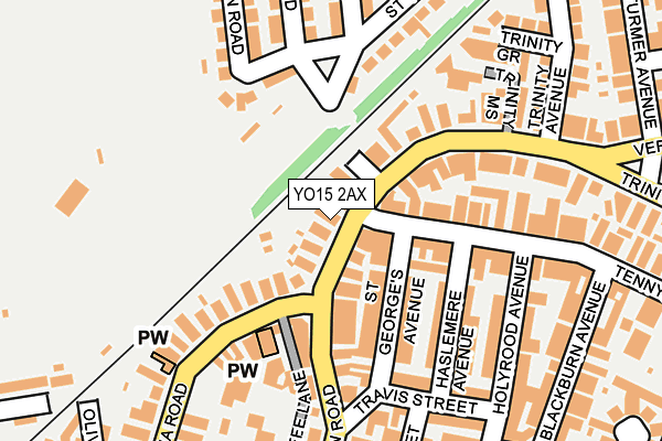 YO15 2AX map - OS OpenMap – Local (Ordnance Survey)