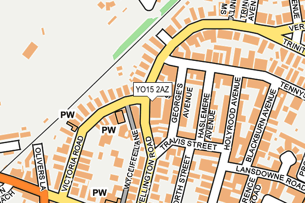 YO15 2AZ map - OS OpenMap – Local (Ordnance Survey)