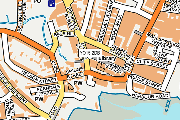 YO15 2DB map - OS OpenMap – Local (Ordnance Survey)