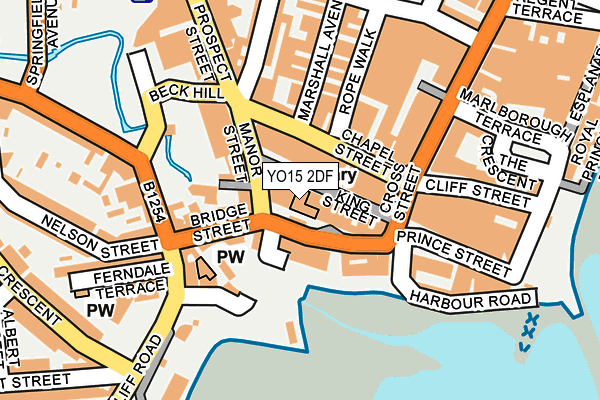 YO15 2DF map - OS OpenMap – Local (Ordnance Survey)