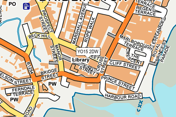 YO15 2DW map - OS OpenMap – Local (Ordnance Survey)