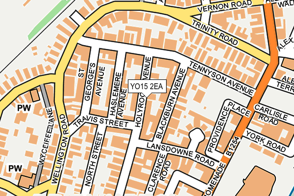 YO15 2EA map - OS OpenMap – Local (Ordnance Survey)