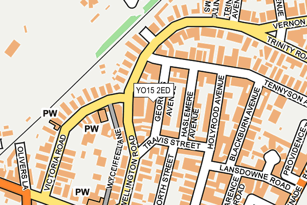 YO15 2ED map - OS OpenMap – Local (Ordnance Survey)