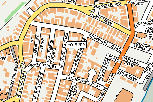 YO15 2ER map - OS OpenMap – Local (Ordnance Survey)