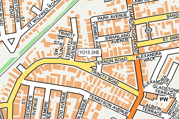 YO15 2HE map - OS OpenMap – Local (Ordnance Survey)