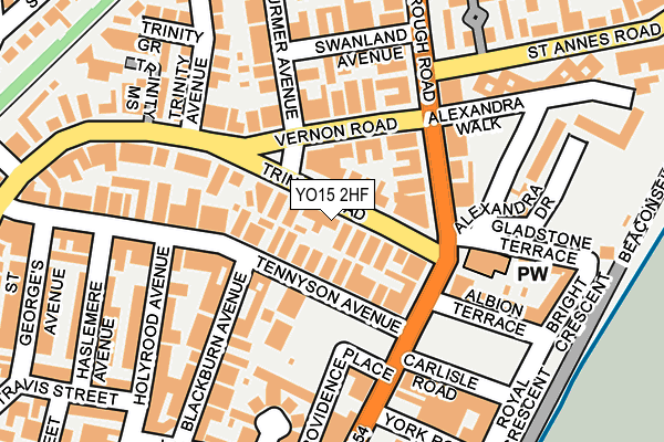YO15 2HF map - OS OpenMap – Local (Ordnance Survey)