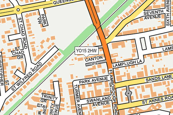 YO15 2HW map - OS OpenMap – Local (Ordnance Survey)