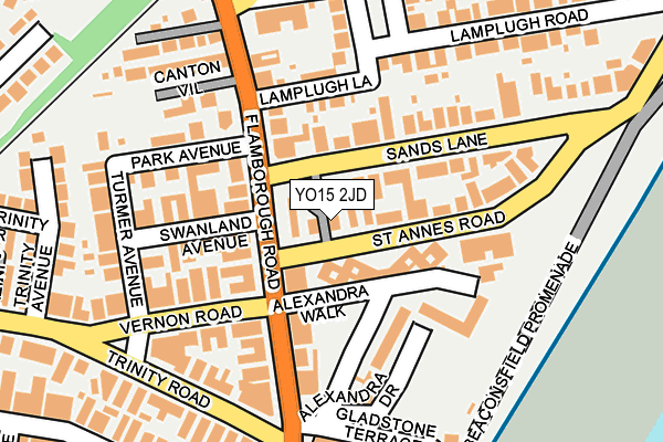 YO15 2JD map - OS OpenMap – Local (Ordnance Survey)