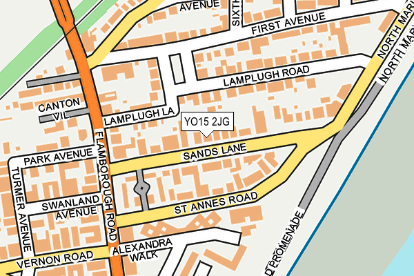 YO15 2JG map - OS OpenMap – Local (Ordnance Survey)