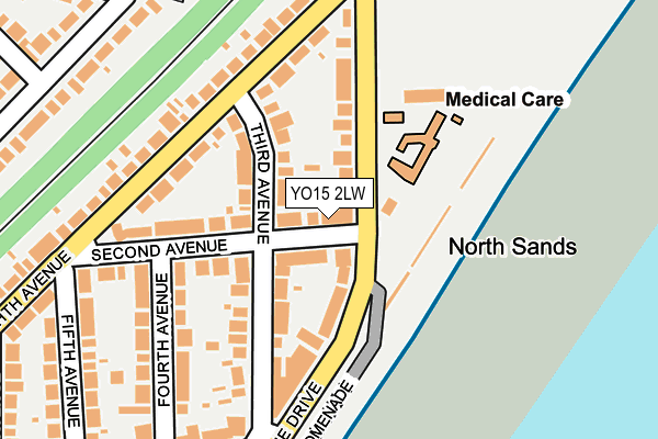 YO15 2LW map - OS OpenMap – Local (Ordnance Survey)