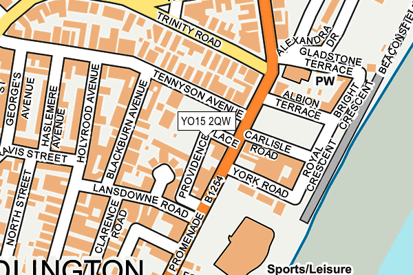 YO15 2QW map - OS OpenMap – Local (Ordnance Survey)