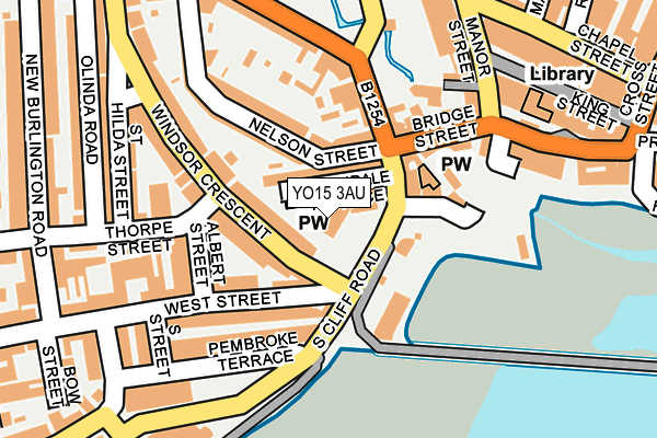 YO15 3AU map - OS OpenMap – Local (Ordnance Survey)