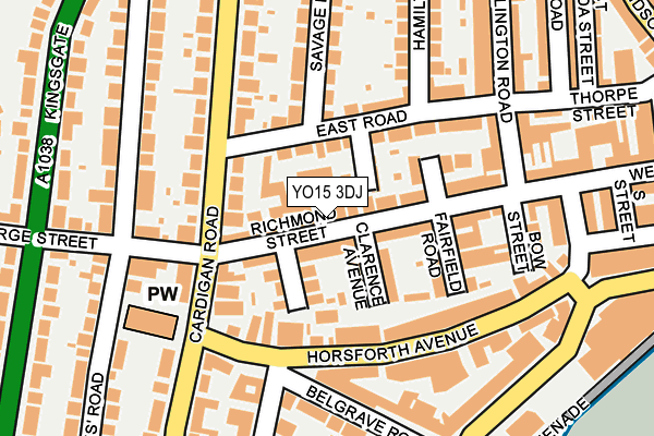 YO15 3DJ map - OS OpenMap – Local (Ordnance Survey)
