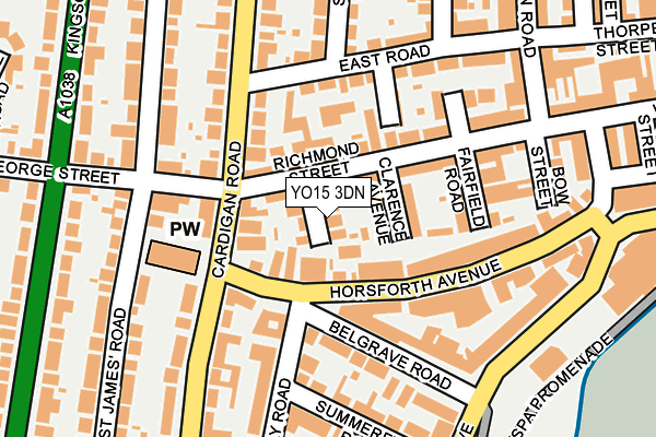 YO15 3DN map - OS OpenMap – Local (Ordnance Survey)