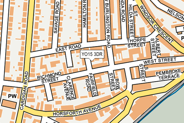 YO15 3DR map - OS OpenMap – Local (Ordnance Survey)