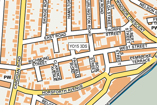 YO15 3DS map - OS OpenMap – Local (Ordnance Survey)