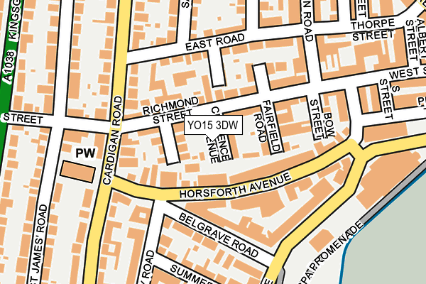 YO15 3DW map - OS OpenMap – Local (Ordnance Survey)