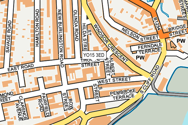 YO15 3ED map - OS OpenMap – Local (Ordnance Survey)